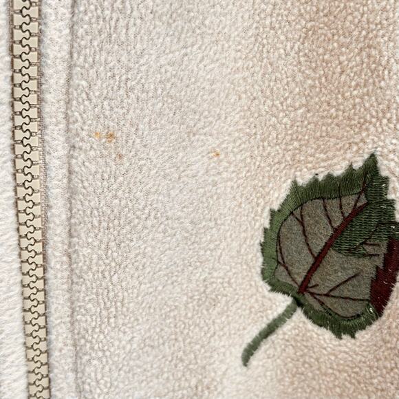 Nick & Sarah Tan Fall Leaves Hooded Zip-up Fleece Jacket Size L - Picture 6 of 6